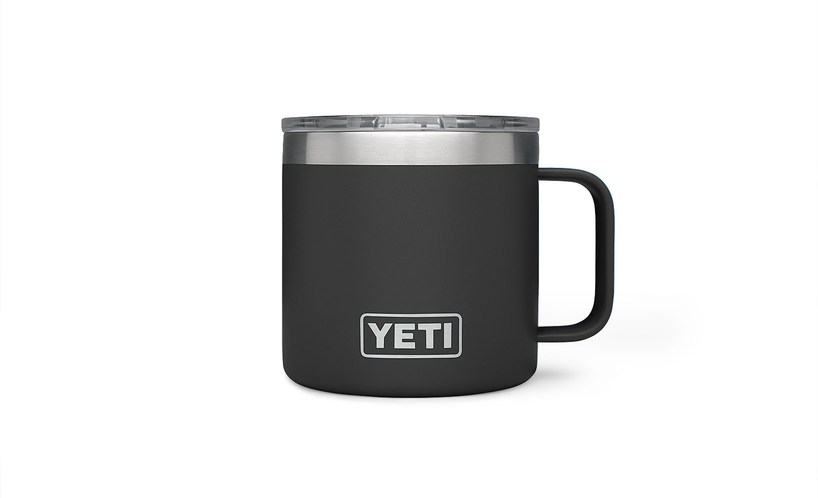 Yeti Rambler Mug 14oz Stainless Steel Cup w/Lid, DuraCote Black (YRAM14BK)