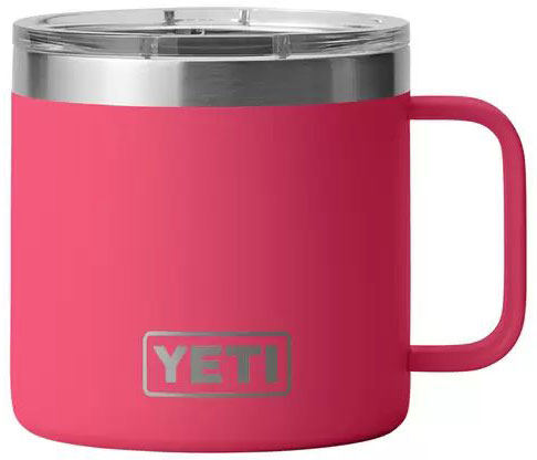 Yeti Rambler Mug 14oz Stainless Steel Cup w/Lid, DuraCote Bimini Pink (21071501009)